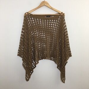 Brown Crochet Women's Poncho